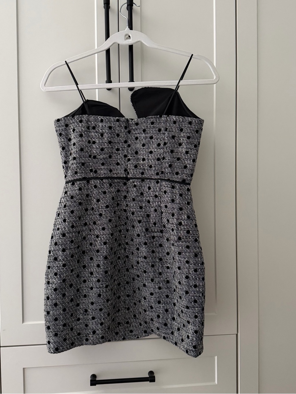 Amanda Uprichard Black and White Strapless Sweetheart Notch Mini Dress - Picture 5 of 7